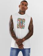 Hnr Ldn Box Print Sleeveless T-shirt Tank-white