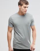 Asos Muscle T-shirt With Crew Neck In Green Marl - Ball Green Marl