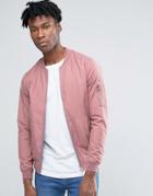 Pull & Bear Bomber Jacket In Pink - Pink