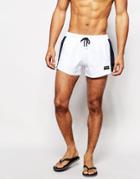 Nicce Paneled Retro Swim Short - White