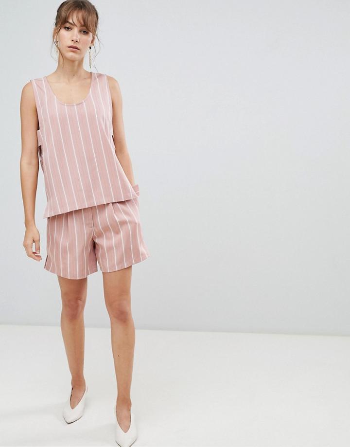 Selected Femme Stripe Shorts Two-piece - Pink