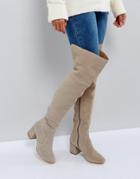 Office Krown Suede Over The Knee Boots - Gray