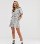 Milk It Vintage Boxy Shorts In Check Two-piece-white
