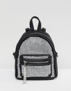 Aldo Backpack With Crystal Studding Detail And Tassels - Black