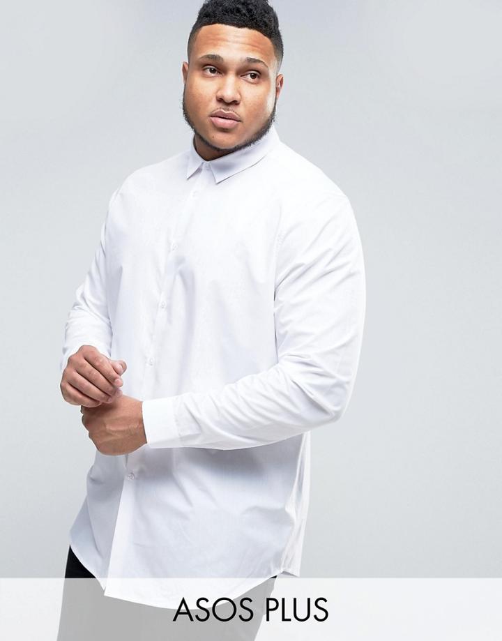 Asos Plus Regular Fit Shirt In White - White