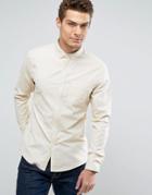 Asos Casual Stretch Slim Oxford Shirt In Yellow - Yellow