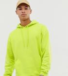 Asos Design Tall Oversized Hoodie In Acid Lime-green