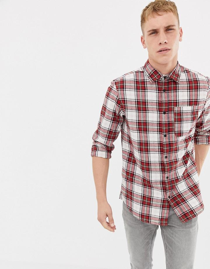 Jack & Jones Originals Shirt In Regular Fit Check Cotton - Red