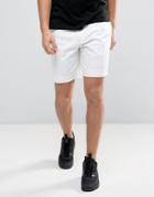 Asos Tailored Skinny Chino Shorts In White - White