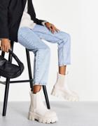 In The Style X Jac Jossa Chunky Boot In Cream-black