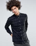 Minimum Canarsie Slim Check Shirt Brushed Cotton Buttondown In Slim Fit - Gray