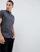 Next Slim Fit Denim Shirt In Gray - Gray