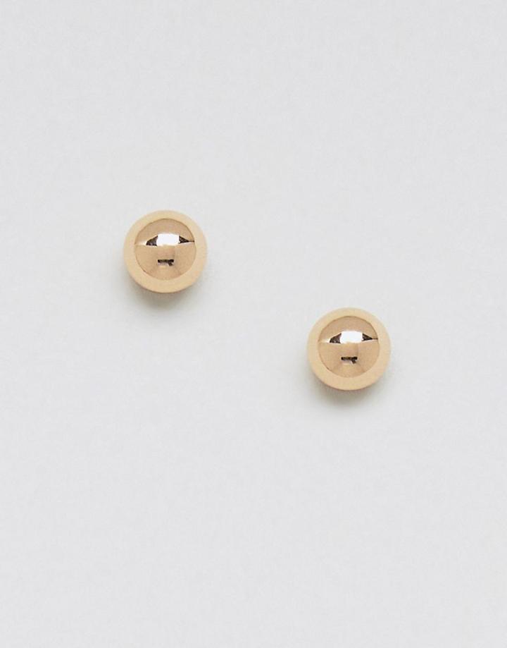 Pieces Metallic Ball Stud Earrings - Gold