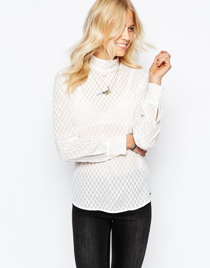 Pepe Jeans Zig Zag Print Shirt - White
