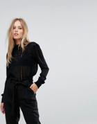 Y.a.s Embroidered Blouse - Black