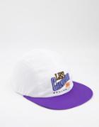 Asos Design 5 Panel Cap In Ecru With Vintage Style Design-neutral