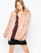 Vero Moda Faux Fur Short Jacket - Pink