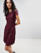 Only Mystery Lace Skater Dress - Red