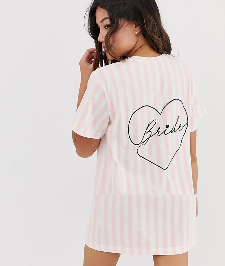 Asos Design Bride Pyjama Sleep Tee - Pink