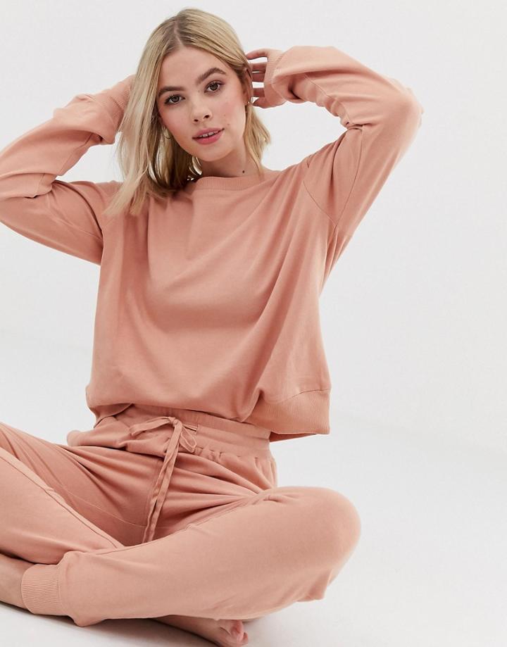 Asos Design Lounge Organic Cotton Knitted Jogger - Pink