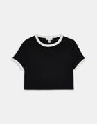 Topshop Cropped T-shirt In Black