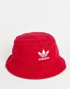 Adidas Originals Unisex Washed Bucket Hat-red
