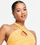 Vero Moda Petite Halterneck Top In Orange Melange