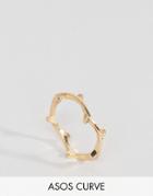 Asos Curve Woven Leaf Ring - Gold