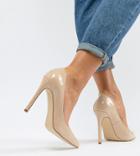 Raid Wide Fit Pauline Blush Patent Pumps - Pink