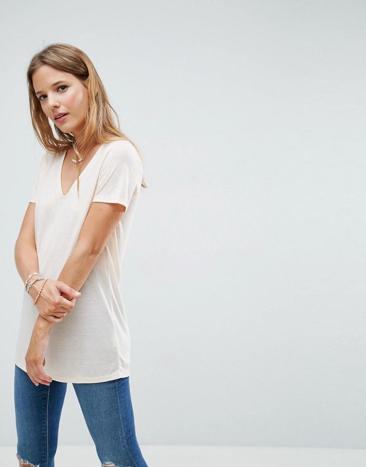Asos Lightweight T-shirt With V Neck - Pink