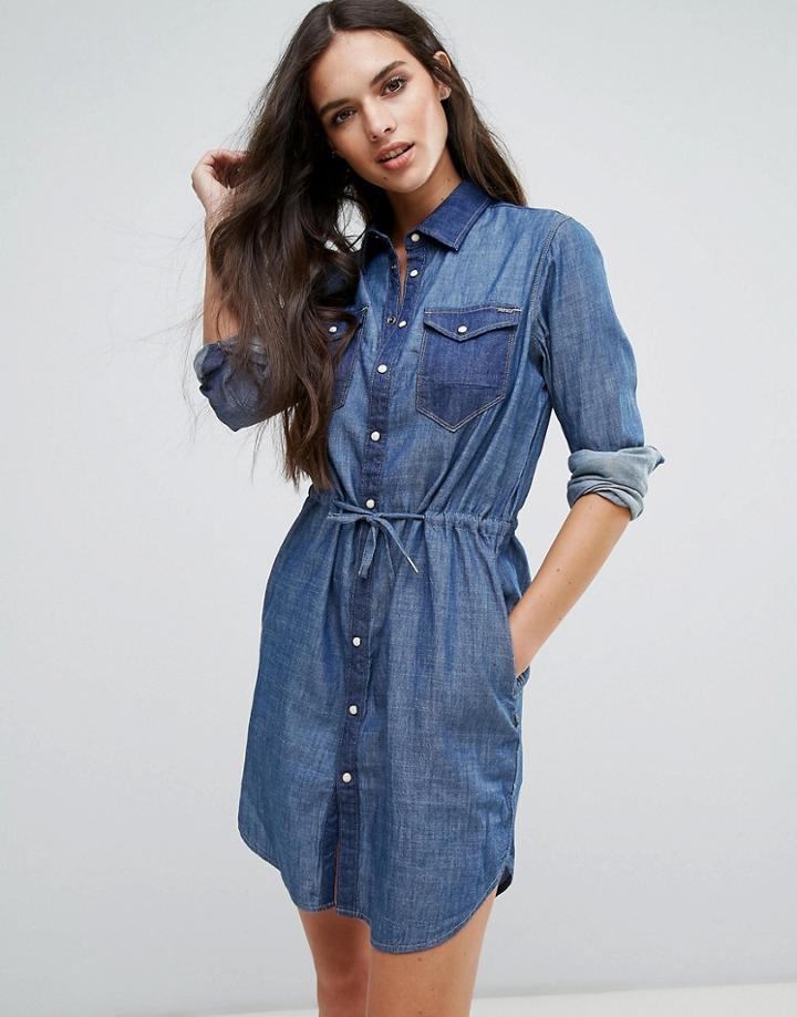 G-star Tacoma Denim Shirt Dress - Blue
