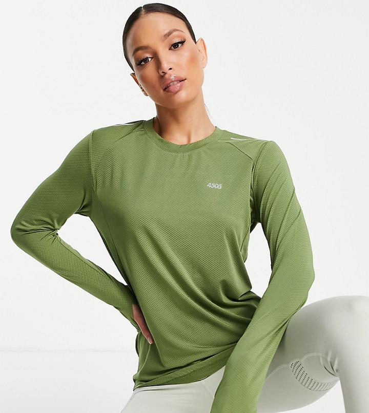 Asos 4505 Tall Icon Long Sleeve Run Top-green
