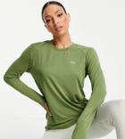 Asos 4505 Tall Icon Long Sleeve Run Top-green