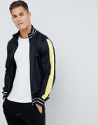 Another Influence Trecot Paneled Zip Through Jacket - Black