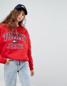 Tommy Jeans 90s Capsule Logo Sweatshirt - Red