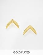 The 2bandits Triple Arrow Stud Earrings - Gold