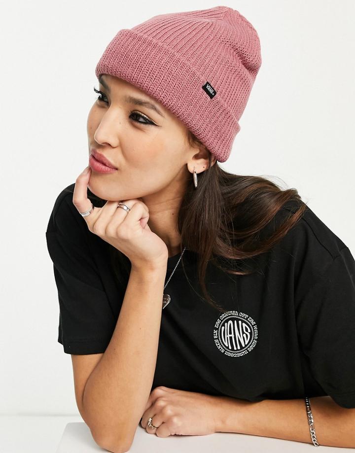 Vans Ribbed Knit Beanie In Pink