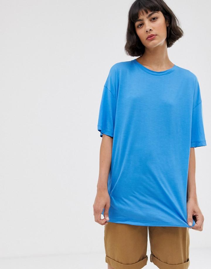 Weekday Oversized Tee In Bright Blue - Blue