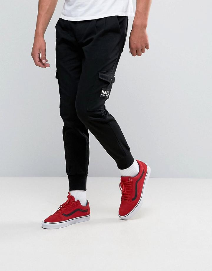 Heros Heroine Cuffed Chinos - Black