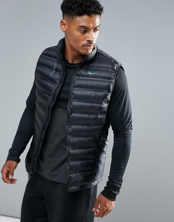 Saucony Running Runlife Padded Vest In Black Sam800029-bk - Black