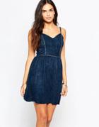 Goldie Sadie Dress In Suedette - Navy