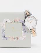 Olivia Burton White Midi Dial Bracelet Watch In Mixed Metal-silver
