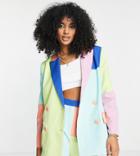 Annorlunda Color Block Suit Blazer In Multi - Part Of A Set