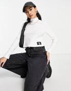 Calvin Klein Jeans Knitted Logo Sweater In Cream-white