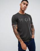 Hugo Large Logo T-shirt In Dark Green - Green