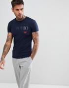 Emporio Armani Muscle Fit Large Logo T-shirt In Navy - Navy