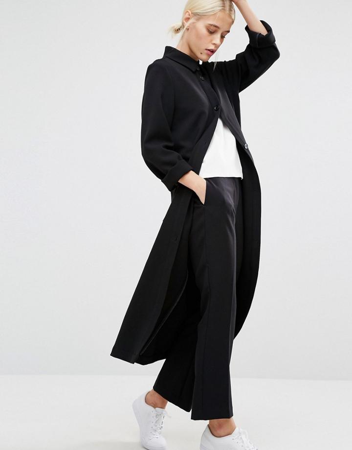 Monki Duster Coat - Black