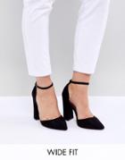 Asos Design Pebble Extra Wide Fit Pointed High Heels-black