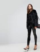 Blank Nyc Vinyl Pants With Lace Up Front - Black