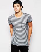 Minimum Stripe Pocket T-shirt - Navy